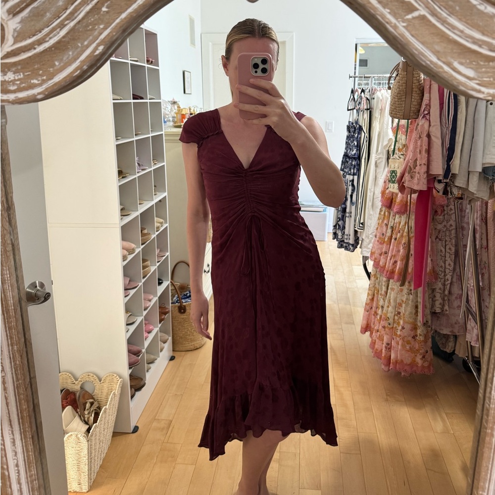 Max Studio Burgundy High Low Dress